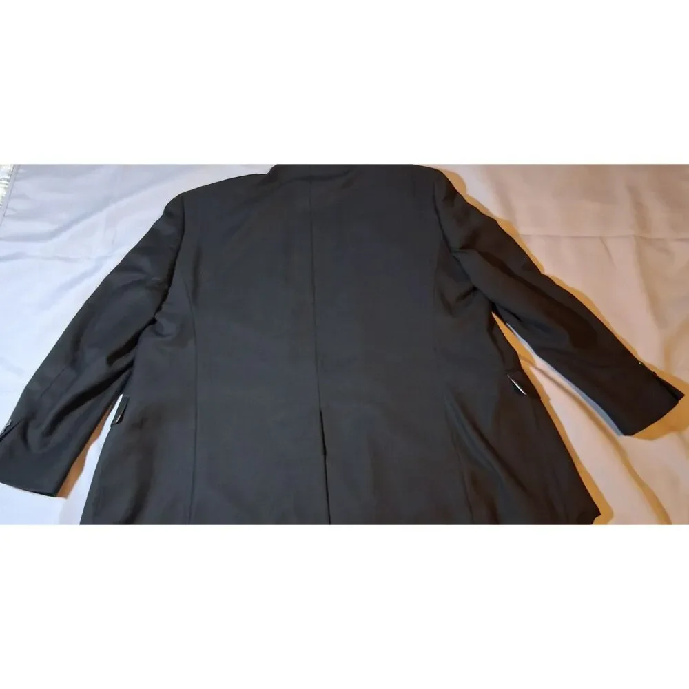 Croft & Barrow Mens Black Two-Button Sport Coat Suit Jacket 46R Formal Business